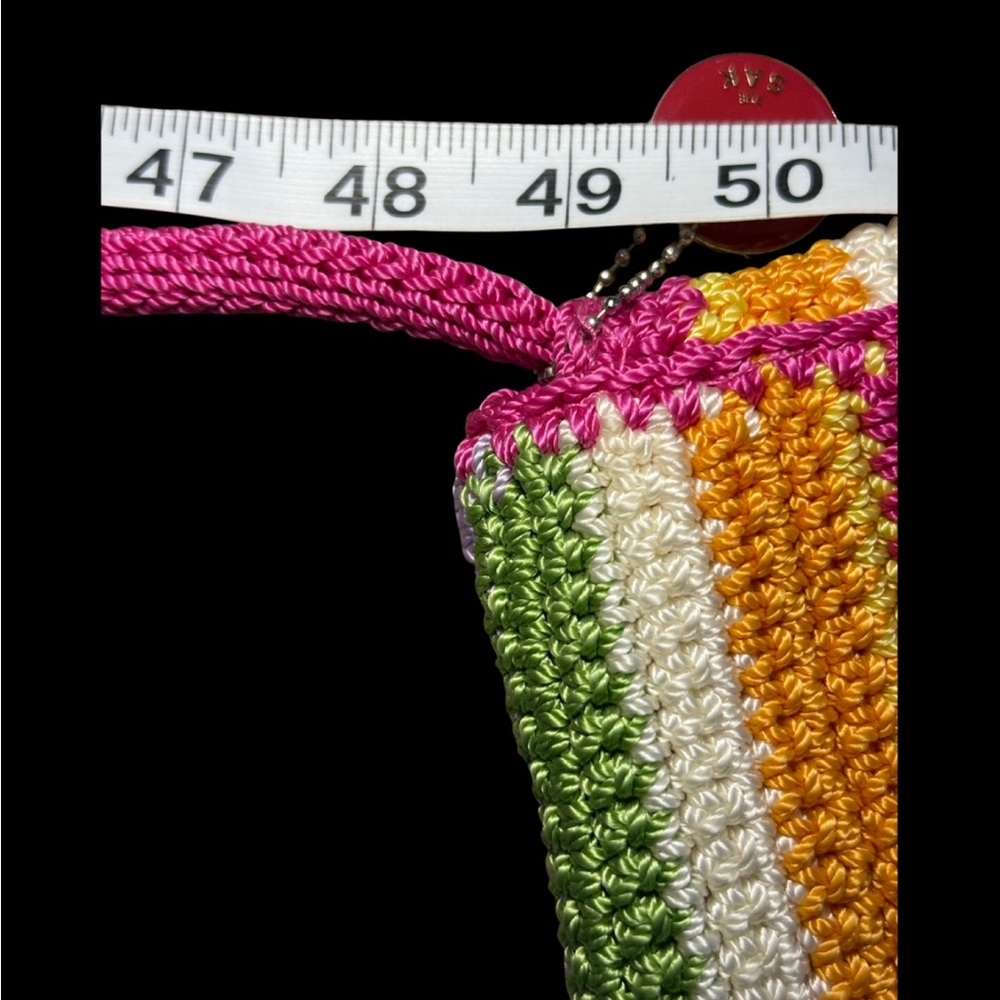 The Sak Colorful Striped Crochet Shoulder Bag with Red/Silver‎ Bag Charm - Picture 5 of 5